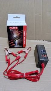 Charger DC HP Ke Aki LED 3W USB 8 Port 3A Multifungsi FLECO ZS-25