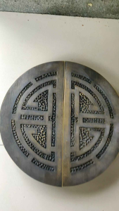 Handle Pintu Rumah Kuningan Antik Motif Chinese 20 cm 2 Pcs
