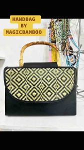 Woven Handbag Bamboo & Rattan Handle | Contemporary Traditional Sabahan