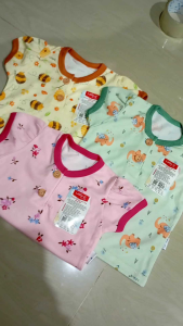 Little Q - Baju Pendek Kancing Depan dan Celana Panjang Print