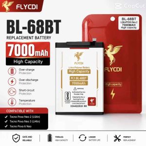 Flycdi BL-68BT 7000mAh High Capacity Battery for Tecno Pova Neo 2 LG6n Pova Neo 3 LH6n Pova 6 Neo