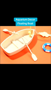 Fishing Boat Aquarium Landscaping Fun Landscaping Ornaments Fish Tank Water Surface Floating Plastic Boat Swimming Ring