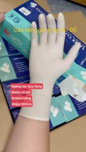 Hộp 100 Chiếc Găng Tay Cao Su Y Tế Latex Có Bột Duy Hàng Sản Xuất Tại Việt Nam Găng Cổ Ngắn Độ Dài 24 cm Loại Tốt Dẻo Dai - Co Dãn Tốt - Ôm Tay