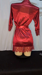 (MAX 80KG)Women Sleepwear Baju Tidur Wanita LVH105 Black Lingerie Satin Dusty Purple