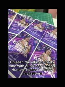 25pcs Custom Birthday Set: Jollibee × K-Pop Demon Hunter Theme | Chipbags + Invitations