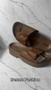 Sandal Wedges Karet Jelly Import Motif Gesper Jelly Lembut Elastis Balance 2422