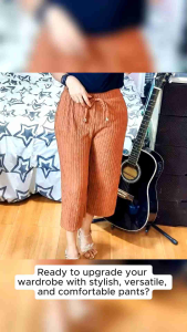 Tokong Square Pants Bark Crepe Fabric w/2 side pockets Freesize (Small to 2XL)