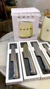 Smeg Knife Set with knife holder Pisau Dapur Pisau Viral Kitchen Aid Knife Set Make Knife Kit - Lazada