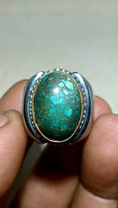 Asli Batu Pirus Hijau Green Tourquise 18cm Ring.8
