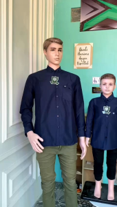 Navy kemeja polos couple ayah dan anak lengan panjang kemeja kopel warna biru navi