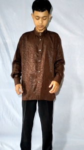 koko Sultan Embos Pria Lengan Panjang Manset Terbaru 2024 Warna Cream