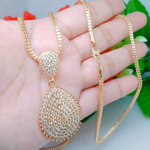 Kalung Hijab Wanita Dewasa Panjang 75.cm Prhiasan Aksesoris Lapis Emas 18k
