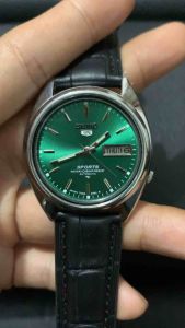 Seiko 5 caliber 7009 17jewels green dial original