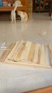 ชั้นวางของไม้สักพับได้ยาว45สูง45