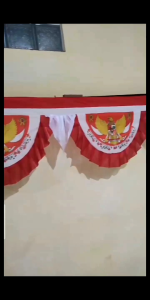 Umbul Umbul Background Garuda Batik & 10 Gelombang