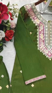 [PRE-ORDER] 2026 OCT EMBROIDERED PUNJABI PALAZZO SUIT 3 PCS WITH DUPATTA OLIVE GREEN M–2XL ( DELIVERY 10 WORKING DAYS) ETA: 2026-12-30 | SHITTA COLLECTION BOLLYWOOD EMBROIDERED PUNJABI PALAZZO SUIT 3 PCS WITH DUPATTA OLIVE GREEN M–2XL
