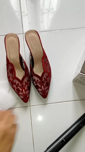 Selop Sepatu Sandal Pesta Heels Pengantin Wedding Wanita Paris Import Kode