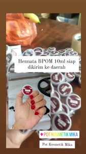[ per 12 pcs ] Hennata Pacci BPOM 10ml warna maroon kanukuta halal sah sholat nail art tembus wudhu