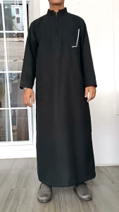 ALGHANI - Jubah Arab Jubah ASY-SYADZILI jubah gamis pria polos jubah pria lengan panjang bahan katun soft baju muslim by ALGHANI