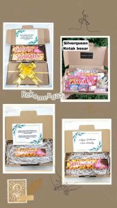 Coklat cokelat chocolate Silverqueen / silver queen gift box hampers hadiah kado ulang tahun birthday anniversary valentine natal wisuda hari ibu hari guru rasa almond dan cashew mede