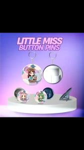 1TOUCH 58MM Button Pin "LITTLE MISS" for All Occasions Bag Accessories Keychains Pocket Mirror Pins