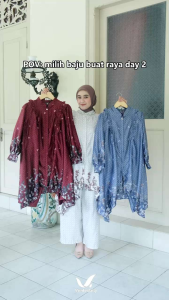 Vente Daily Falisha Oneset Wanita / Setelan Baju Wanita Muslim / Motif Batik Paris / Celana Kulot Melar