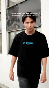 tshirt oversized pria huntercutz life is a struggle