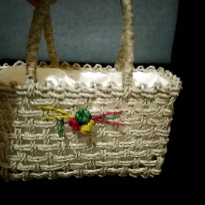 tas kosmetik anyaman rara mendong Mini/Tas makeup anyaman pandan/tas anyaman tali rara mendong mini