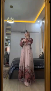 ZM GAMIS SET HIJAB MAYA/ GAMIS WANITA RAYON DIAMOND MOTIF KEKINIAN/ GAMIS FASHION WANITA RAYA LEBARAN