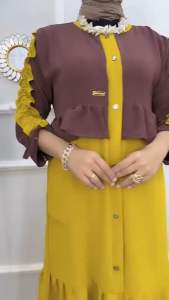 GAMIS DRESS SERUT FASHION MUSLIM WANITA DEWASA TERBARU KOMBINASI CRINGKEL AIR FLOW PREMIUM KEKINIAN