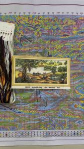 Tranh thêu kín Cây đa đầu làng vs8209 kích thước 130 x 65 cm