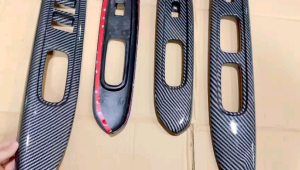 Panel Armrest Power Window Brio 2018-2027: Aksesoris Mobil Hitam Carbon Glossy