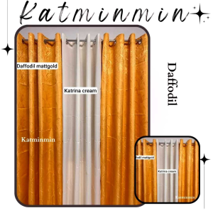 10ft INCHES 3IN1/ PER PC RING CURTAIN DAFFODIL SATIN KATRINA CENTER