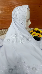 MUKENA DEWASA TERUSAN SANTRI BORDIR PUTIH