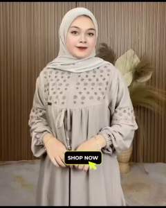 Gamis Bordir Matt Rayon Twill Premium Wanita Kekinian