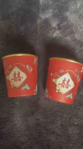 พร้อมส่ง!! แก้วกระดาษพรีเมี่ยมขอบทองหนา Weeding พิธียกน้ำชา囍 งานแต่งจีนสไตล์หรู ใช้แล้วทิ้งขนาด 50-100 ml (ลายละ 50 ใบ)