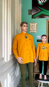 Kemeja Polos Couple Kuning Kunyit Ayah & Anak