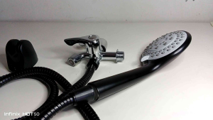 Sower Mandi 1 Set Kran / Shower Paket Keran Cabang Double Multifungsi Kombinasi Stainless Crome Kilap - Bahan Aluminium Tebal dengan Kuningan dan Stainless Kilap Anti Karat (IMPORT)