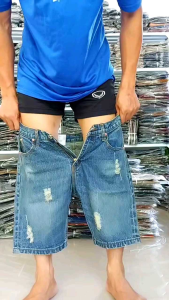 กางเกงยีนส์ขาสั้นชาย กางเกงยีนส์เเฟชั่น กางเกงสามส่วนผู้ชายMOMO กางชาย