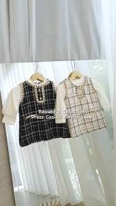 [Brandedbaby] 0 - 3T Casual Dress 2-in-1 Anak Perempuan Fashion Tweed Korean Premium