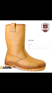 Jallatte Jalaska Rigger Booth tan leather work boot with reinforced toe and thick tread sole.