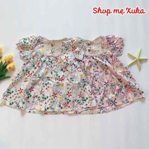 Váy hoa phối ren bé gái