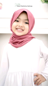 𝐉𝐔𝐇𝐃𝐀 - Hana Pashmina Earloap Anak Perempuan Set Masker Pasmina Instan Inner Ciput