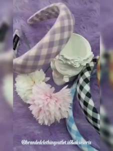 BANDO BUSA IMPORT PREMIUN 25CM / BANDO BUSA ELASTIS / BANDO MOTIF GARIS KOTAK / SPONS HAIR BAND / BBK7655