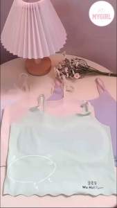 Kids Teenager Student Developing Ice Silk Seamless Bra Singlet 少女内衣 女童内衣 冰丝 小学生 中学生 半长款背心 Baju Dalam 7-12 Years Old Girl