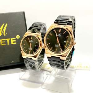 Mirete Couple Original Jam Tangan Pria Dan Wanita Original Tanggal Aktif Analog Kuarsa Bahan Stainleas Steel Tahan Karat real pict
