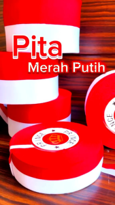 Pita merah putih per-roll banyak variasi ukuran