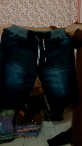 CELANA PENDEK JEANS RIB SUPER PREMIUM