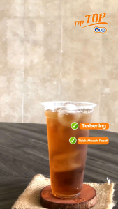 Gelas Plastik Bening Datar Royal 18 -22  oz  / Gelas Plastik Datar isi 50  Pcs