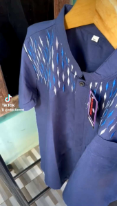 Big size jumbo Baju koko bordir lengan pendek baju koko bordir pria dewasa terbaru motif bordir layang